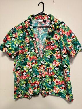 Disney Tropical Floral Short-Sleeve Shirt - Green Multi